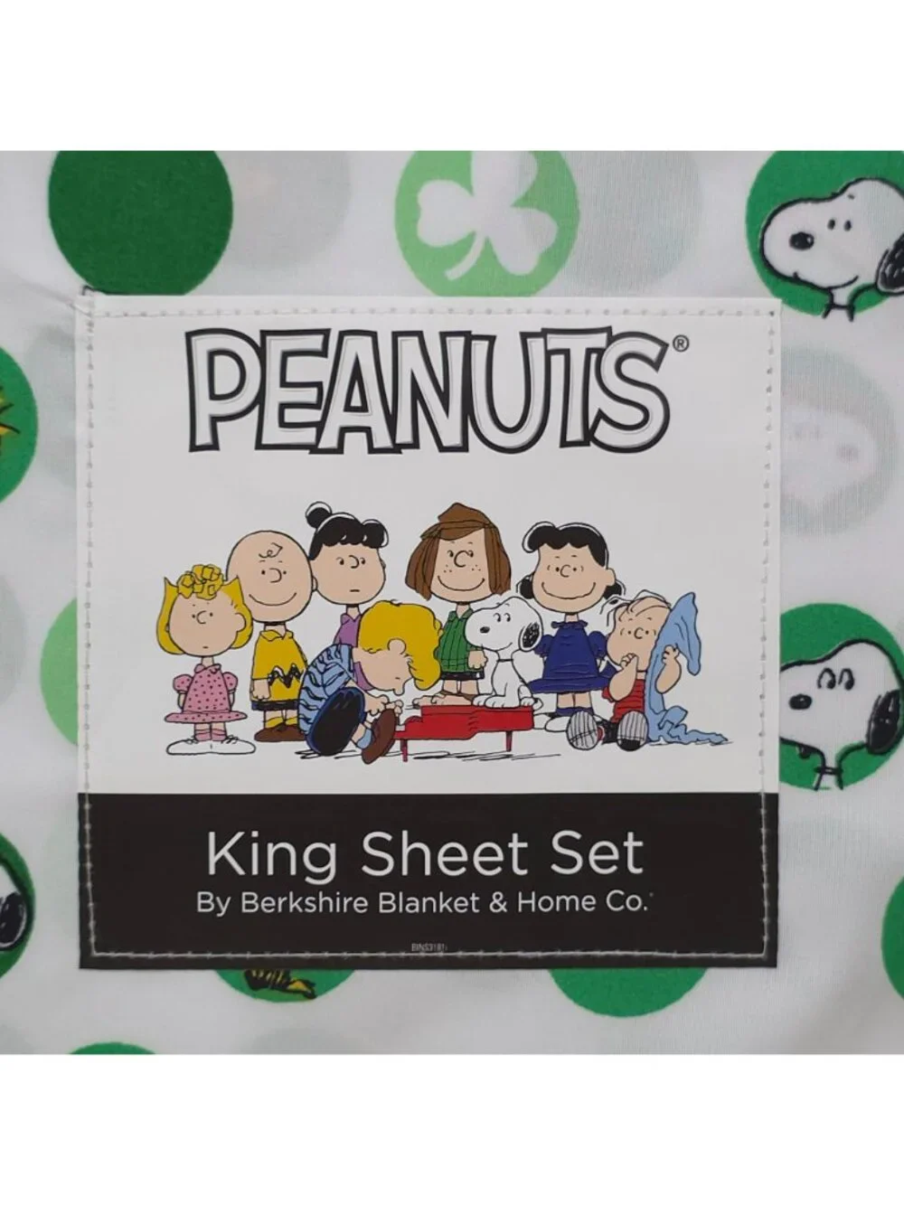 Peanuts Snoopy & Woodstock King Sheets Shamrock St Patrick's Day By Berkshire - Picture 4 of 6